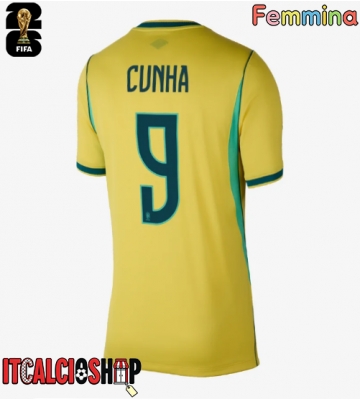 Brasile Matheus Cunha #9 Prima Maglia Femmina Mondiali 2026 Manica Corta